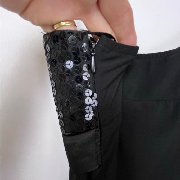 Cache Women's Size 6 Black Spaghetti Strap Mini Length Elegant Cocktail Dress - Picture 8 of 10